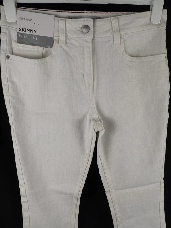 Next Skinny Mid Rise Jeans White Size 10R