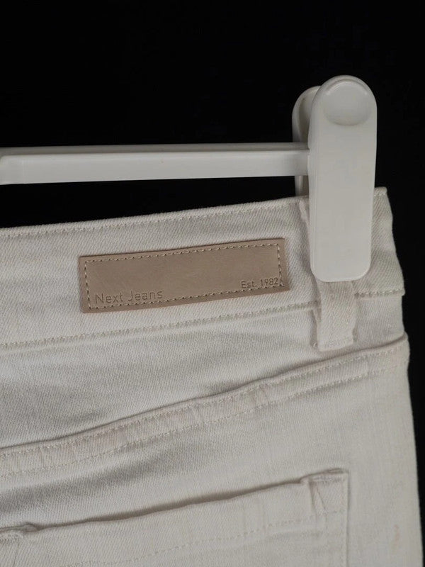 Next Skinny Mid Rise Jeans White Size 10R