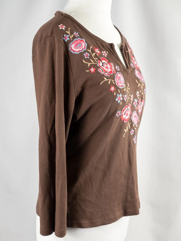 Marks &amp; Spencer Flowered Design T shirt Size 12