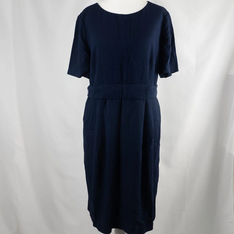 Whistles Size 12 Navy Knee Length Dress