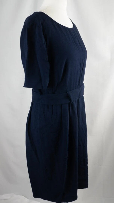 Whistles Size 12 Navy Knee Length Dress