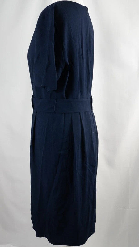 Whistles Size 12 Navy Knee Length Dress