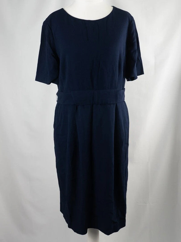 Whistles Size 12 Navy Knee Length Dress