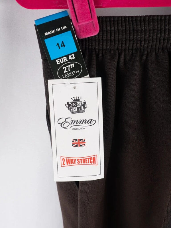 Emma Collection Brown Trousers Size 14 NWT