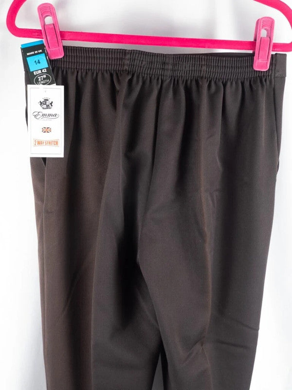 Emma Collection Brown Trousers Size 14 NWT