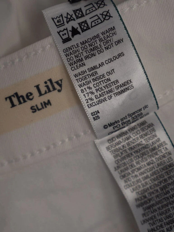 M&amp;S The Lily Slim Jeans White Size 12R