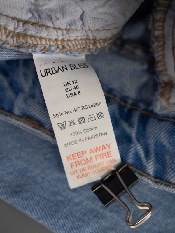 Urban Bliss Mom Jeans Blue Ripped  Size 12 NWT