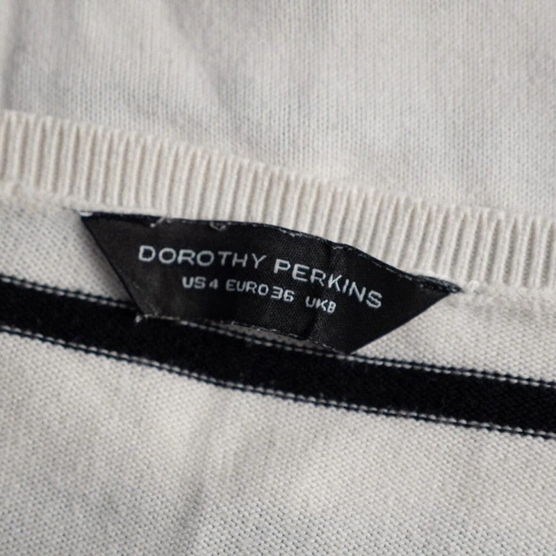 Dorothy Perkins  White Pattern Jumper   Size 8