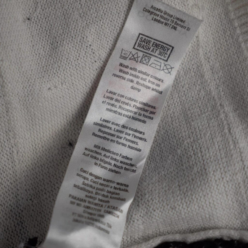 Dorothy Perkins  White Pattern Jumper   Size 8