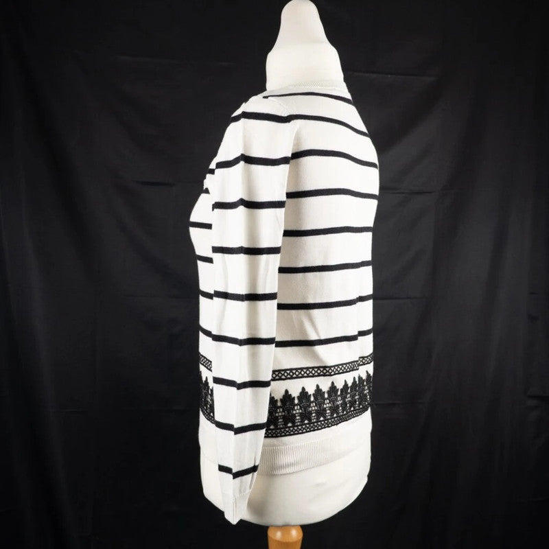 Dorothy Perkins  White Pattern Jumper   Size 8