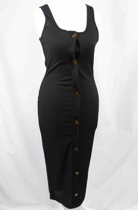 Black Ribbed PrettyLittleThing Black Dress Size 10 NWT