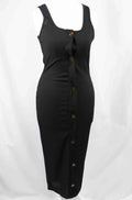 Black Ribbed PrettyLittleThing Black Dress Size 10 NWT