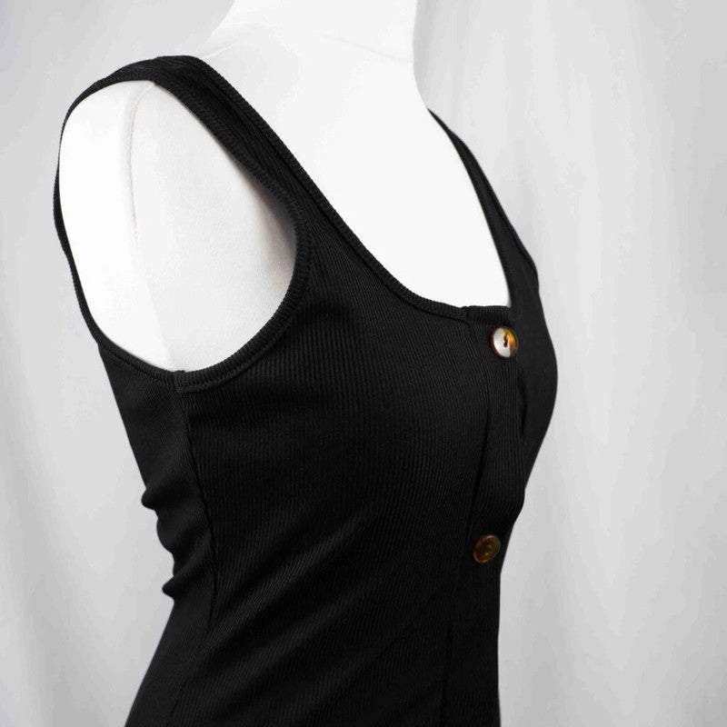 Black Ribbed PrettyLittleThing Black Dress Size 10 NWT