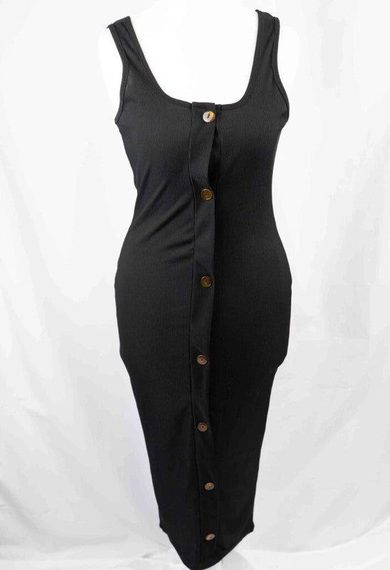 Black Ribbed PrettyLittleThing Black Dress Size 10 NWT