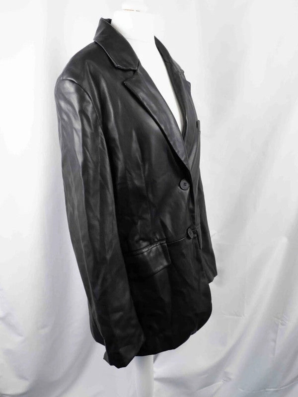 Bershka Black Faux Ladies Jacket Size EUR S