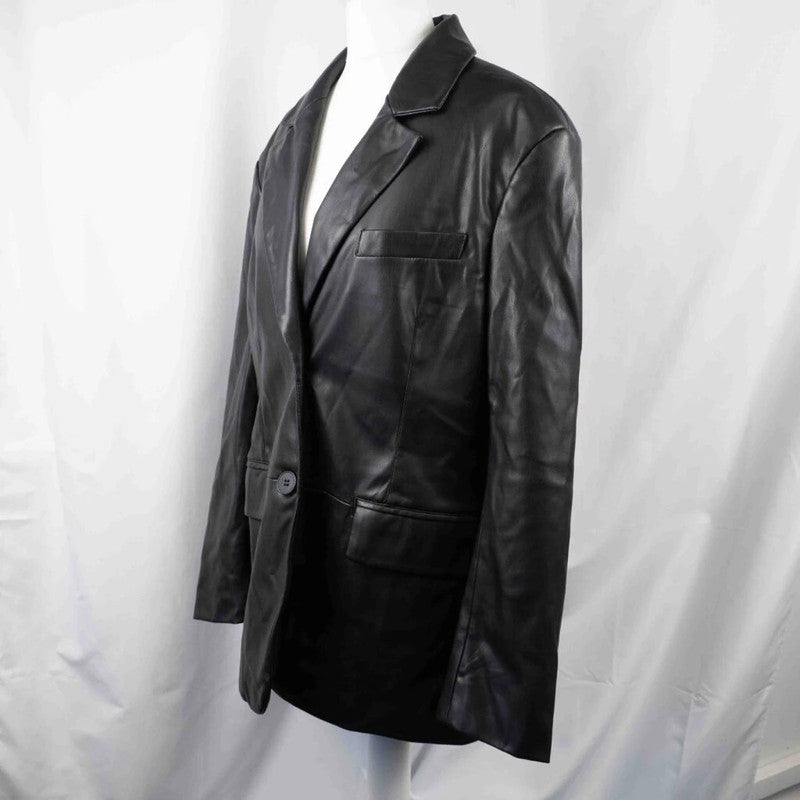 Bershka Black Faux Ladies Jacket Size EUR S