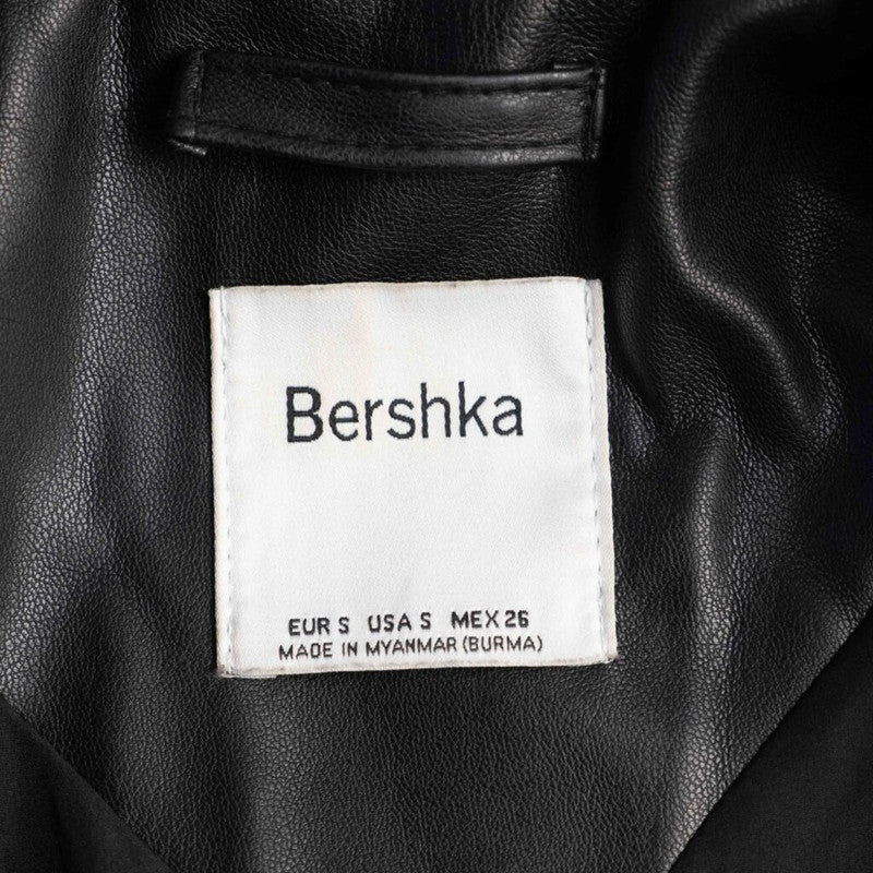 Bershka Black Faux Ladies Jacket Size EUR S