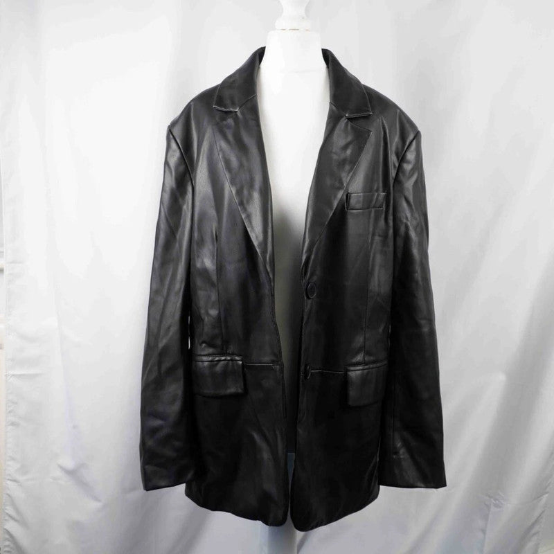 Bershka Black Faux Ladies Jacket Size EUR S