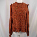 New Look Brown/Burnt Orange High Neckline Blouse Size 12