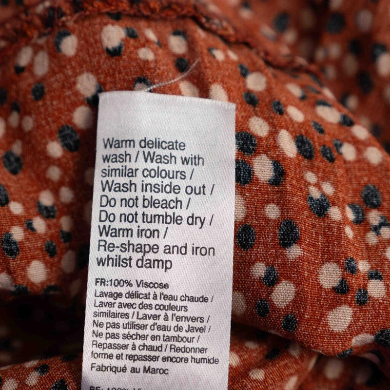 New Look Brown/Burnt Orange High Neckline Blouse Size 12