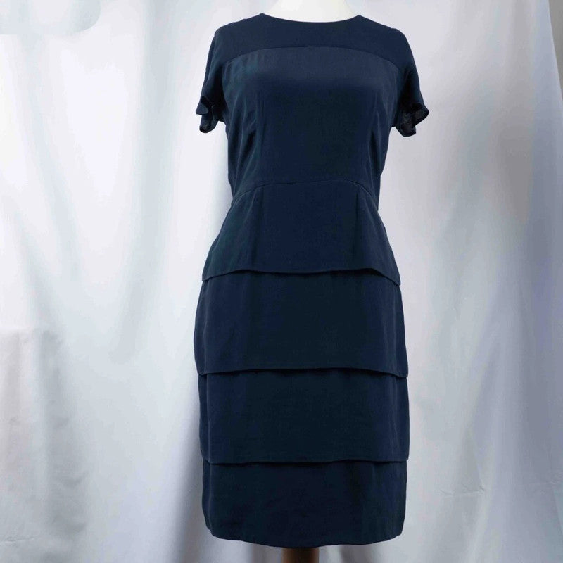 French Connection Silk Navy Dress Size 10