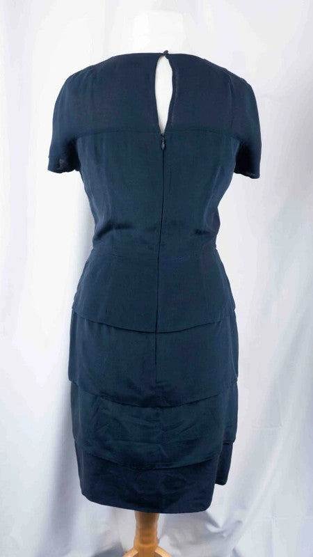 French Connection Silk Navy Dress Size 10