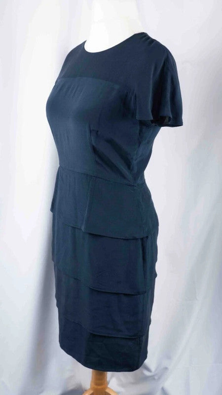 French Connection Silk Navy Dress Size 10