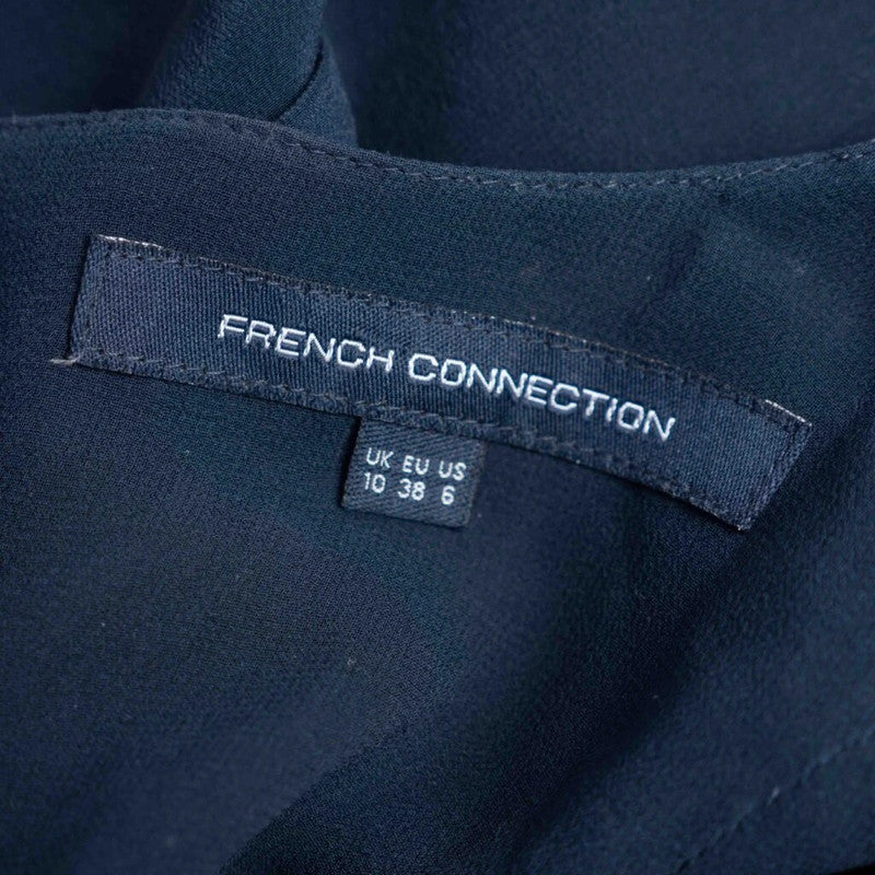 French Connection Silk Navy Dress Size 10