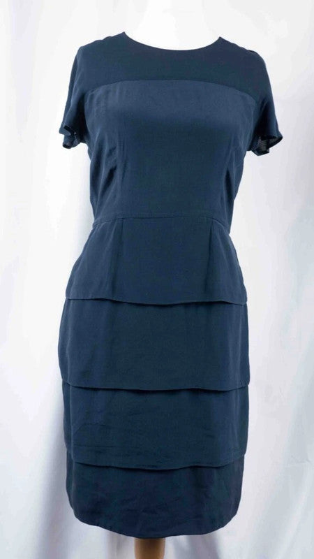 French Connection Silk Navy Dress Size 10