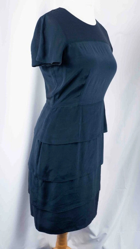 French Connection Silk Navy Dress Size 10