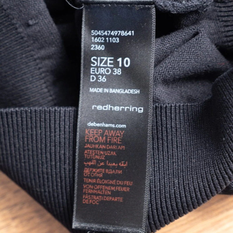 Redherring Black Zip Top size 10