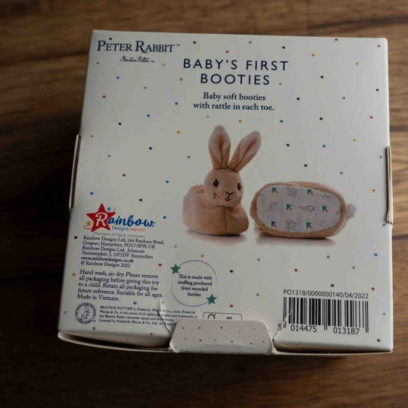 Peter Rabbit Baby's First Booties Beige Size 0-3 Months