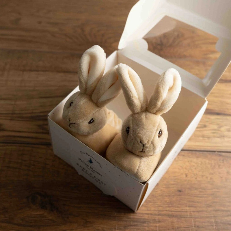 Peter Rabbit Baby's First Booties Beige Size 0-3 Months