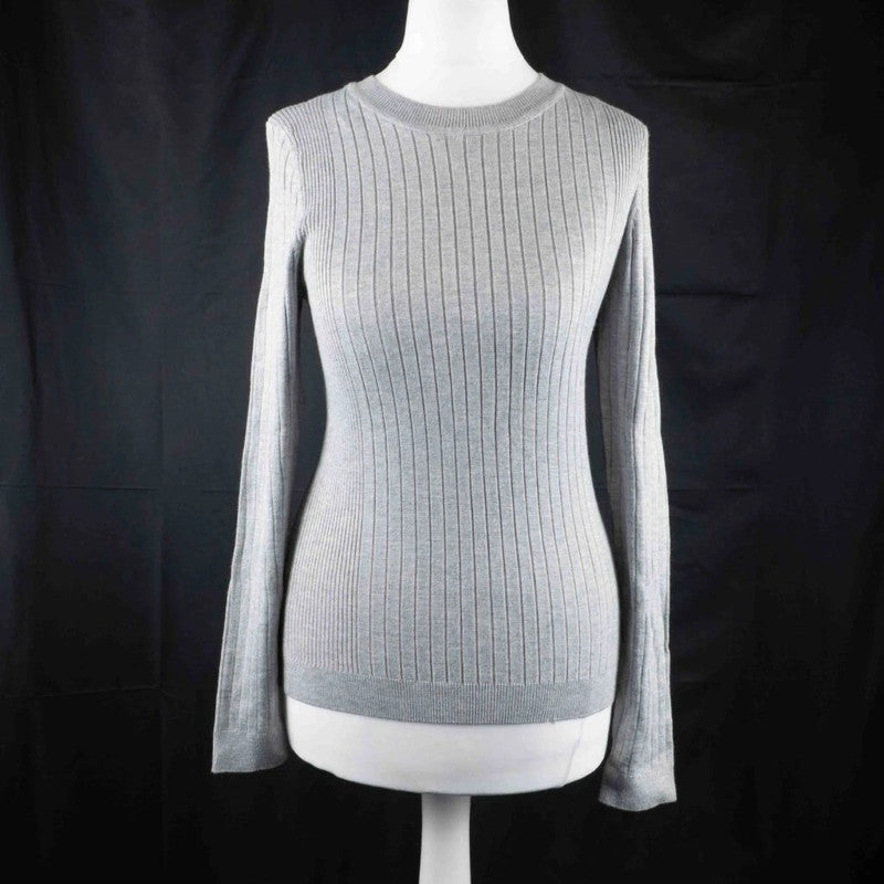 New Look Women's Grey Ribbed Top Size 12 NWT