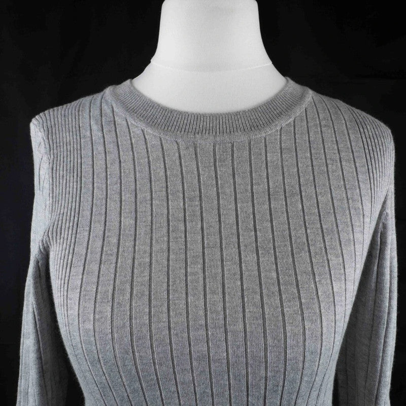 New Look Women's Grey Ribbed Top Size 12 NWT