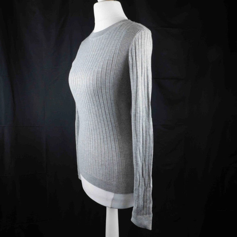 New Look Women's Grey Ribbed Top Size 12 NWT