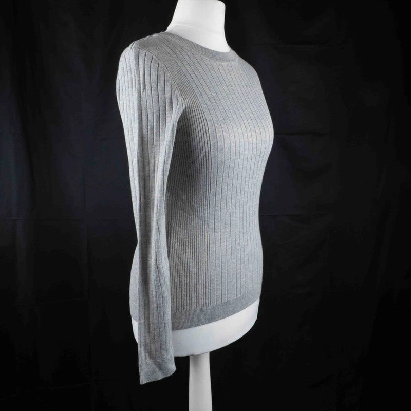 New Look Women's Grey Ribbed Top Size 12 NWT