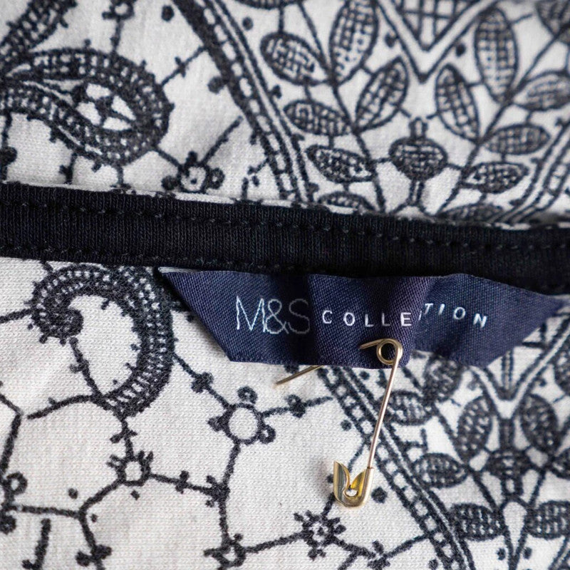 Marks &amp; Spencer Black &amp; White Print Dress Size 18