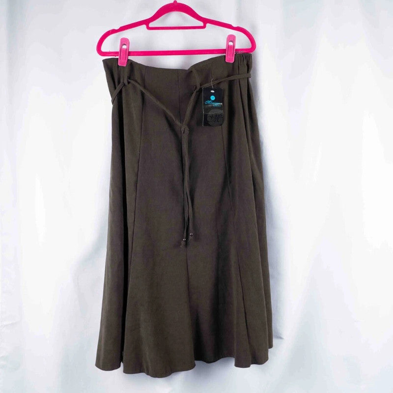 Monique Collection Faux Suede Midi Skirt Size 16 NWT