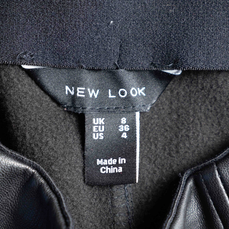 New look Black Faux Leather Leggings Size 8