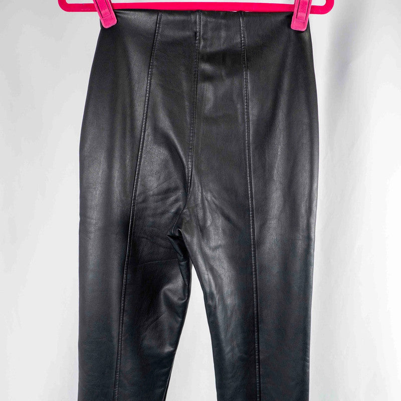 New look Black Faux Leather Leggings Size 8
