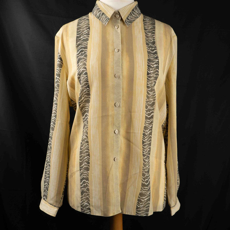 C&amp;A Canda Blouse Yellow &amp; Beigh Size 22