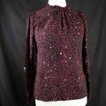 Dorothy Perkins Blouse Burgundy Animal Print Size 12