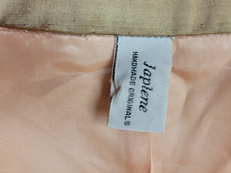 Japlene Ladies Gold Silk Nehru Collar Jacket UK14 Pre-Owned