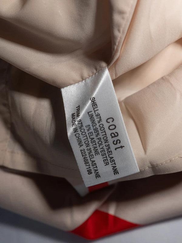 Coast Shift Dress White/Black/Red UK14 Pre-Owned
