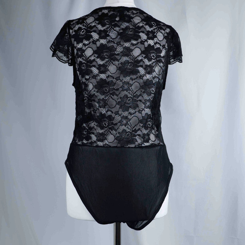 New Look Black Lace Body Suit Size 14 NWT