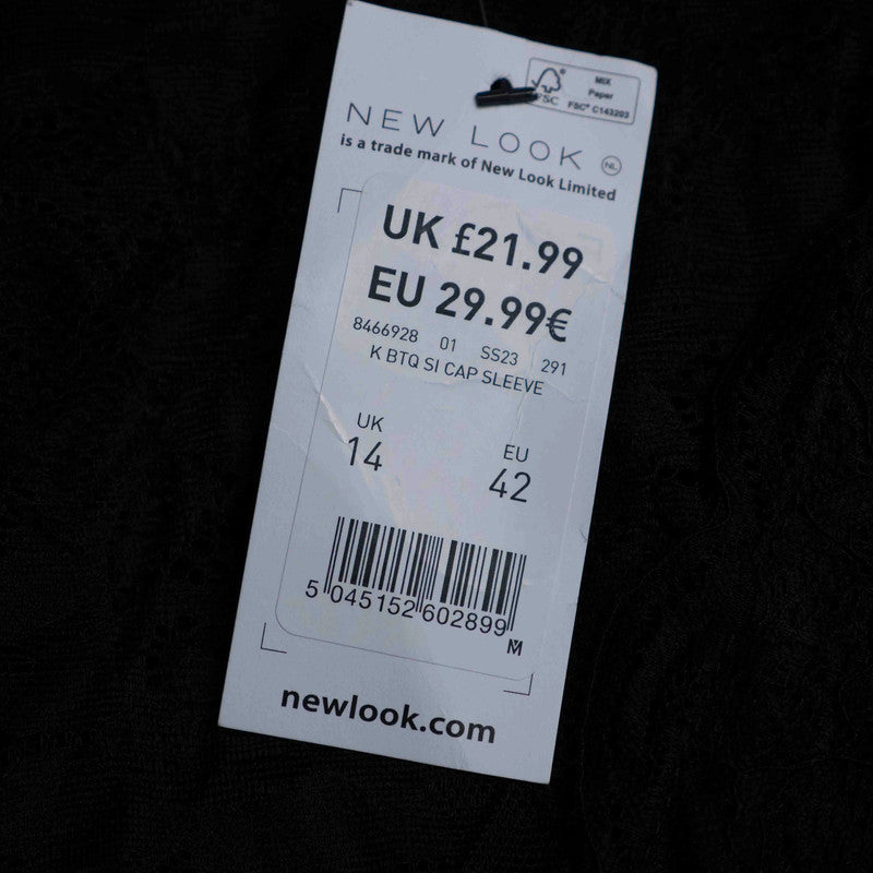 New Look Black Lace Body Suit Size 14 NWT