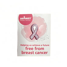 White & Pink Ribbon Pin Badge