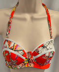 Freya 'Wild Flower' Bikini Top Red/Multi 30DD NWT
