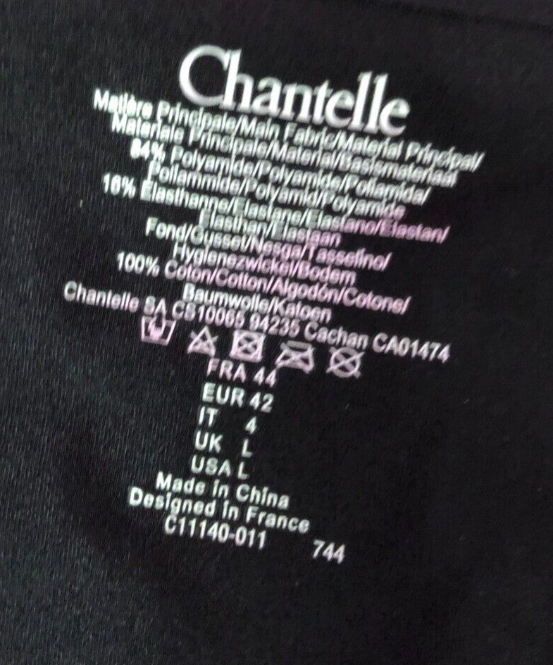 Chantelle Knickers Large Black Invisible Dune 1114 Mid Rise  BNWT